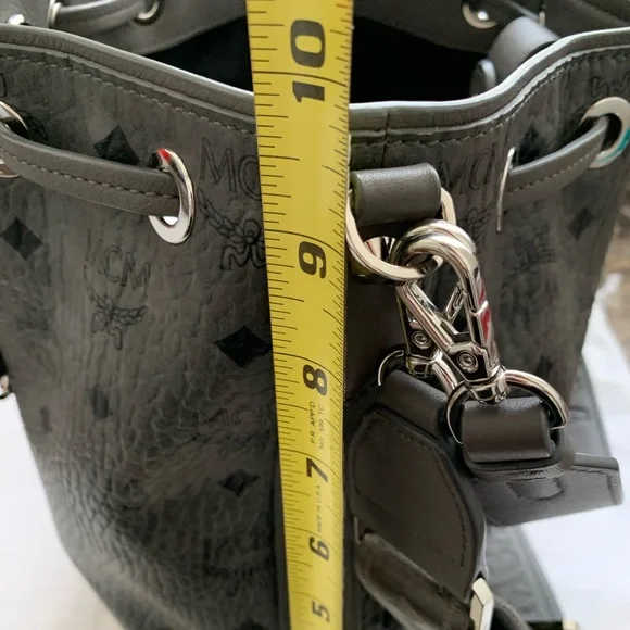 MCM Phantom Grey Small Drawstring Handbag - Picture 4 of 15